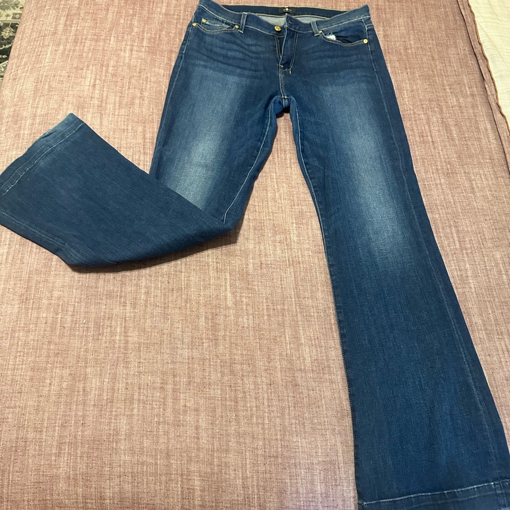7 For All Mankind Dark Blue Flare Jeans